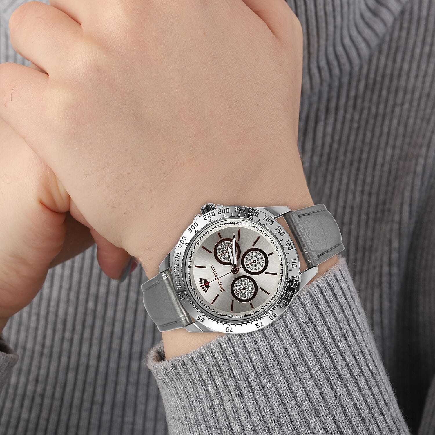 Juicy Couture Ladies Watch in Mineral Glass with Vegan Leather Strap - Silver