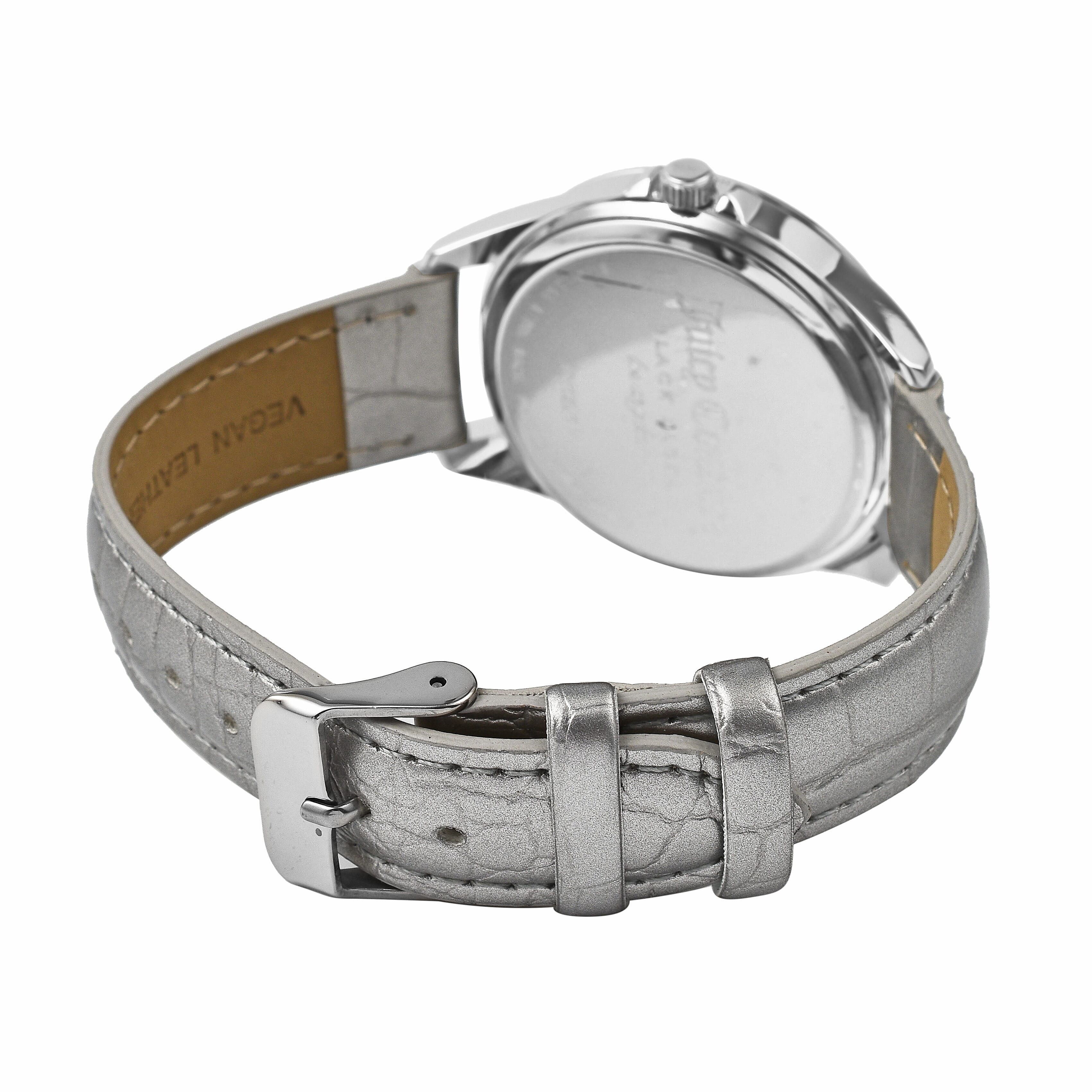 Juicy Couture Ladies Watch in Mineral Glass with Vegan Leather Strap - Silver
