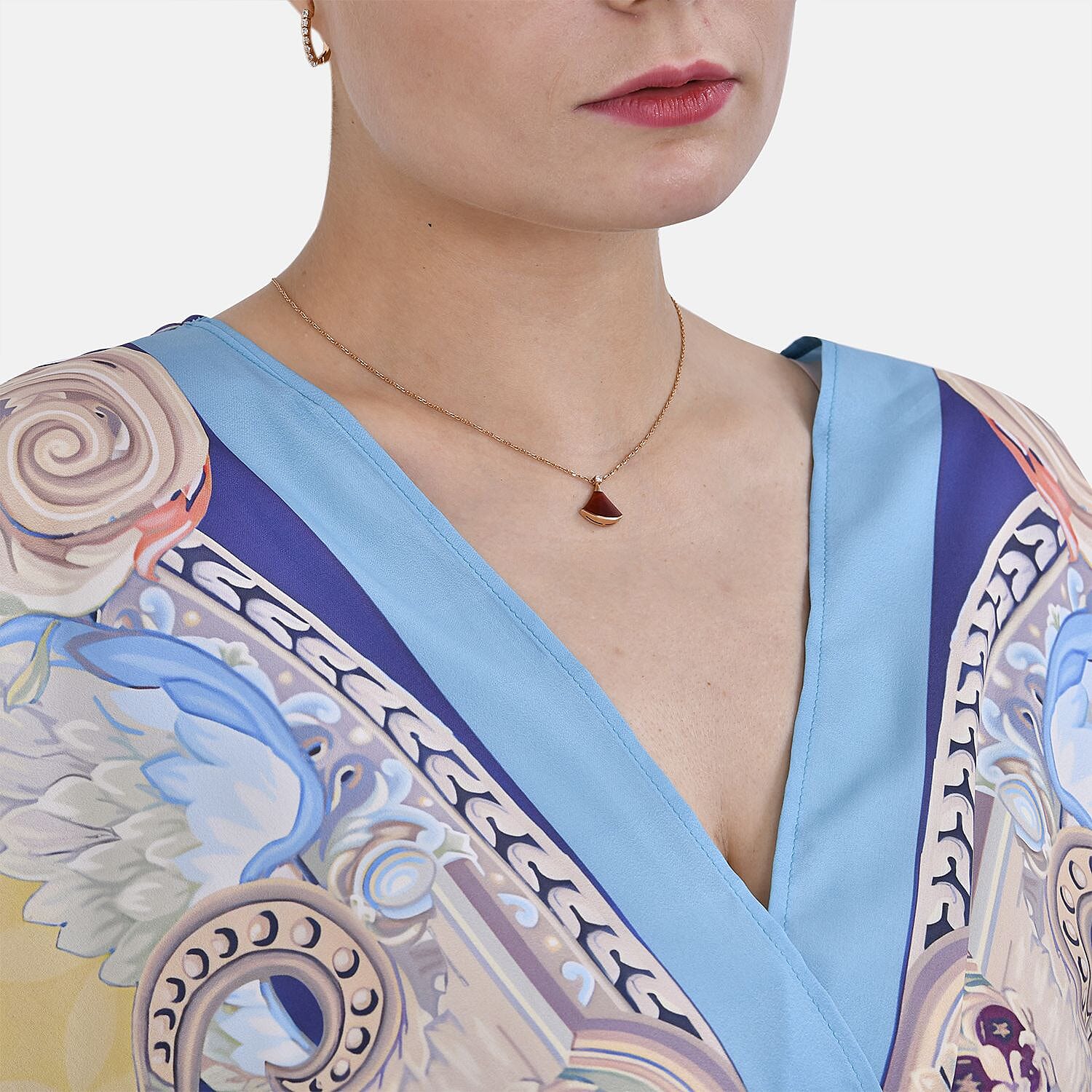  Closeout Deal Floral Printed Long Kimono - Blue