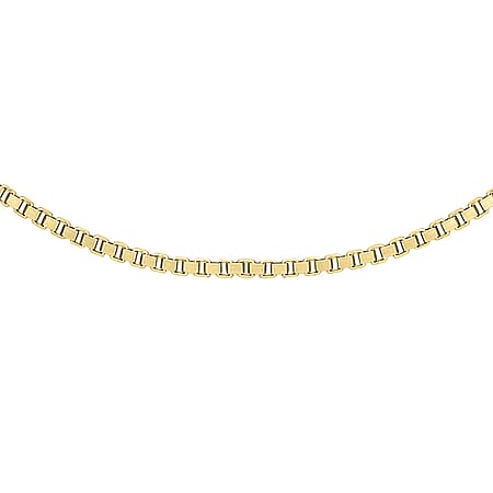 18K Yellow Gold 0.6 MM Box Chain With Spring Ring Clasp 18 Inch Polished