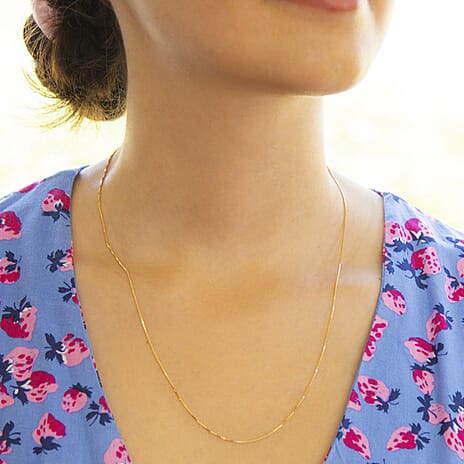18K Yellow Gold Venetian Box Chain With Spring Ring Clasp (Size - 18-20)