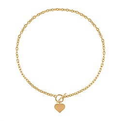 Designer Closeout Deal- Heart Charm Necklace (Size - 20) with T-Bar Clasp