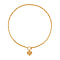 Designer Closeout Deal- Gold Plated Heart Charm Necklace (Size - 20) with T-Bar Clasp