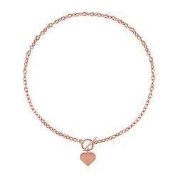 Designer Closeout Deal- Heart Charm Necklace (Size - 20) with T-Bar Clasp