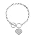 Designer Closeout Deal- Heart Charm Bracelet (Size - 7.5-8.5) with T-Bar Clasp