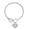 Designer Closeout Deal- Heart Charm Bracelet (Size - 7.5-8.5) with T-Bar Clasp