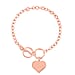 Designer Closeout Deal- Heart Charm Bracelet (Size - 7.5-8.5) with T-Bar Clasp