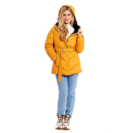 Hazel Charlotte West Autumn Winter Showerproof Padded Jacket (Size 12) - Yellow