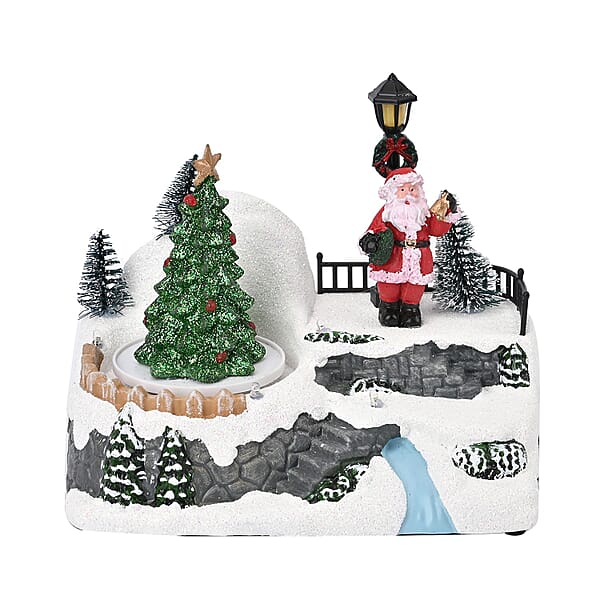 Musical Light up Christmas Village Scene with Rotating Christmas Tree