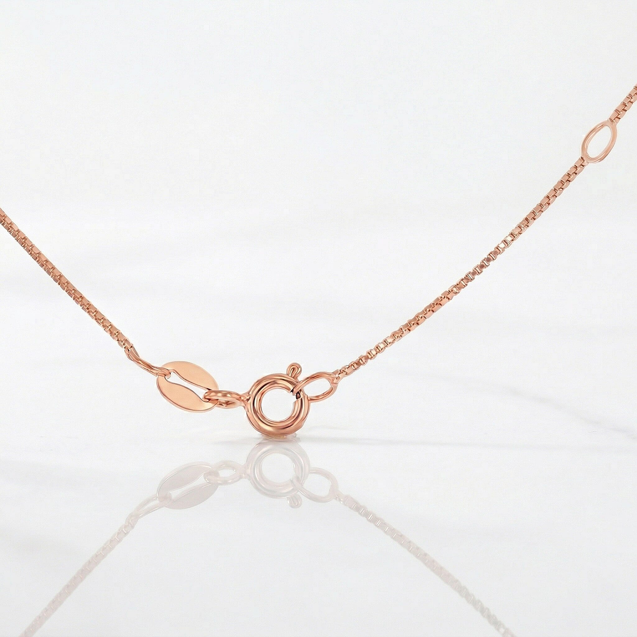 18K Rose Gold Venetian Box Chain With Spring Ring Clasp (Size - 18-20)