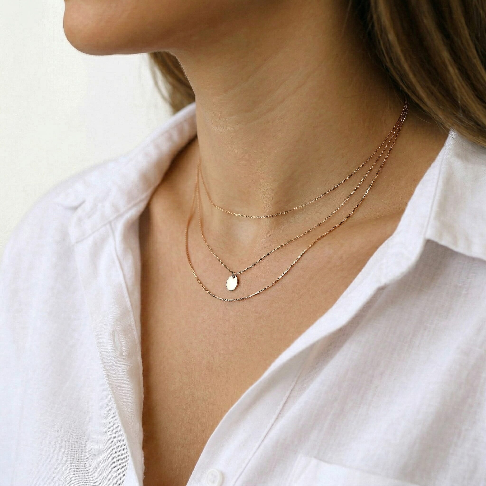 18K Rose Gold Venetian Box Chain With Spring Ring Clasp (Size - 18-20)