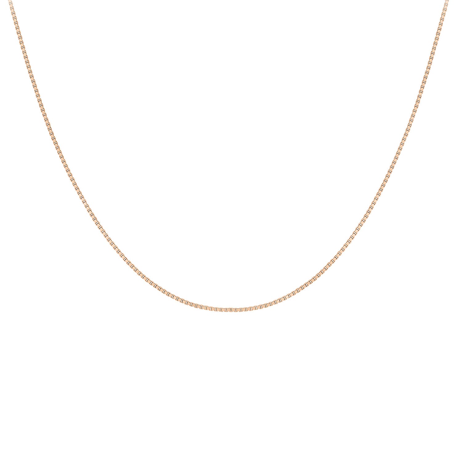 18K Rose Gold Venetian Box Chain With Spring Ring Clasp (Size - 18-20)