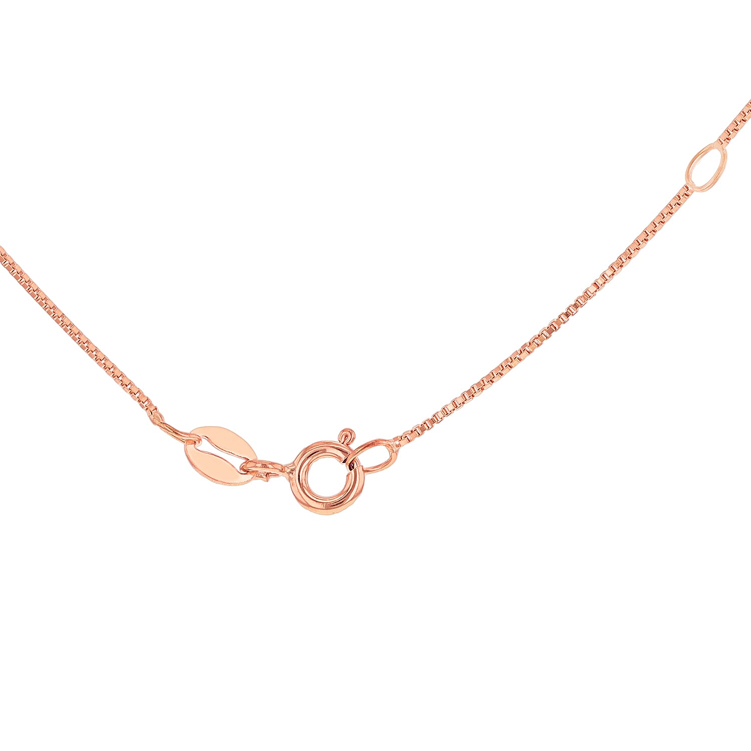 18K Rose Gold Venetian Box Chain With Spring Ring Clasp (Size - 18-20)