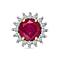 9K Yellow Gold AA African Ruby , White Zircon Circle Pendant 1.46 ct, Gold Wt. 0.58 Gms 1.461 Ct.