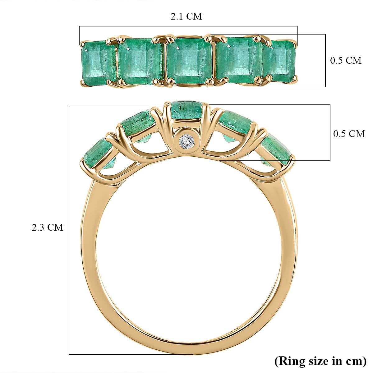 One Time Deal- 9K Yellow Gold AAA Asscher Cut Premium Gemfields Emerald and Diamond Ring 1.81 Ct
