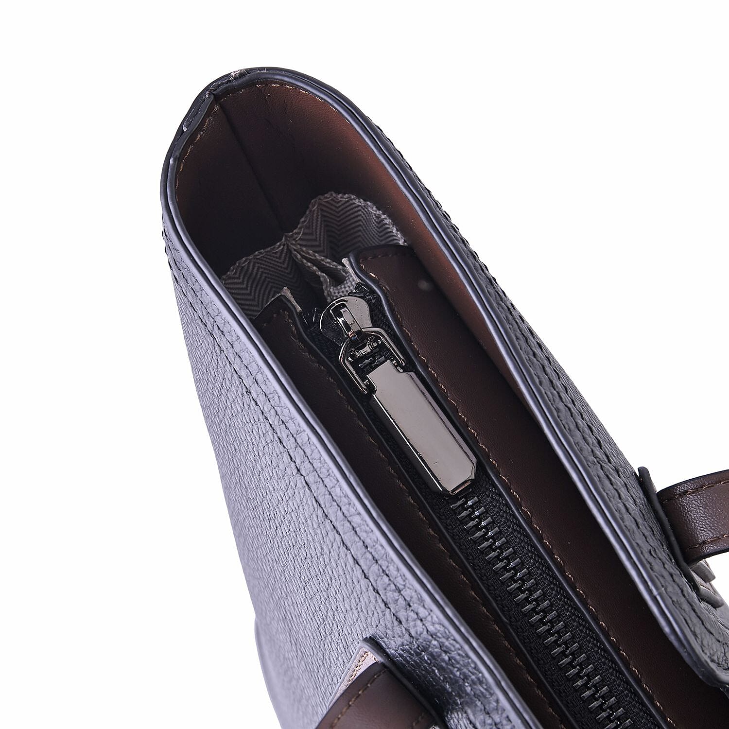 Hong Kong Closeout - 100% Genuine Leather Solid Tote Bag - Black