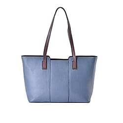 Hong Kong Closeout - 100% Genuine Leather Solid Tote Bag - Blue
