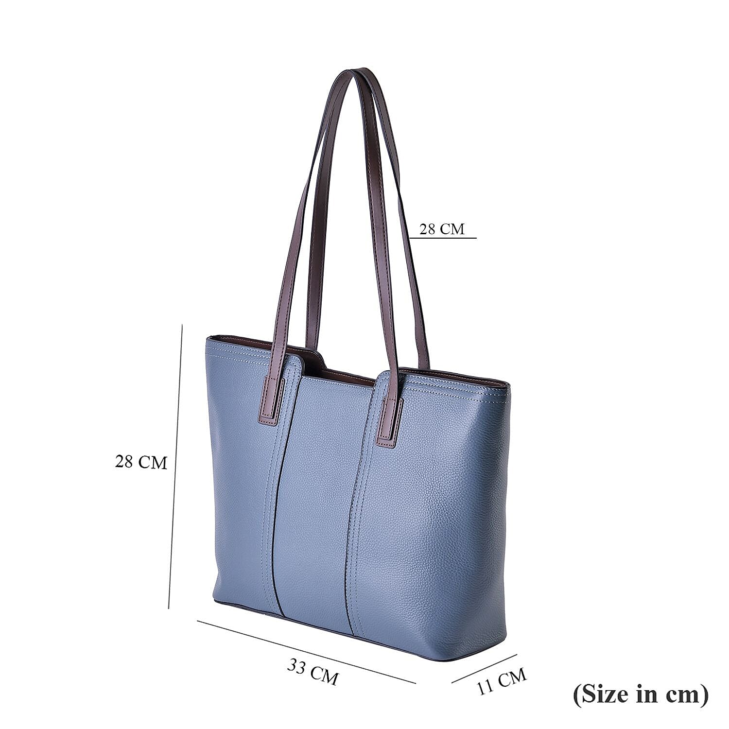 Hong Kong Closeout - 100% Genuine Leather Solid Tote Bag - Blue