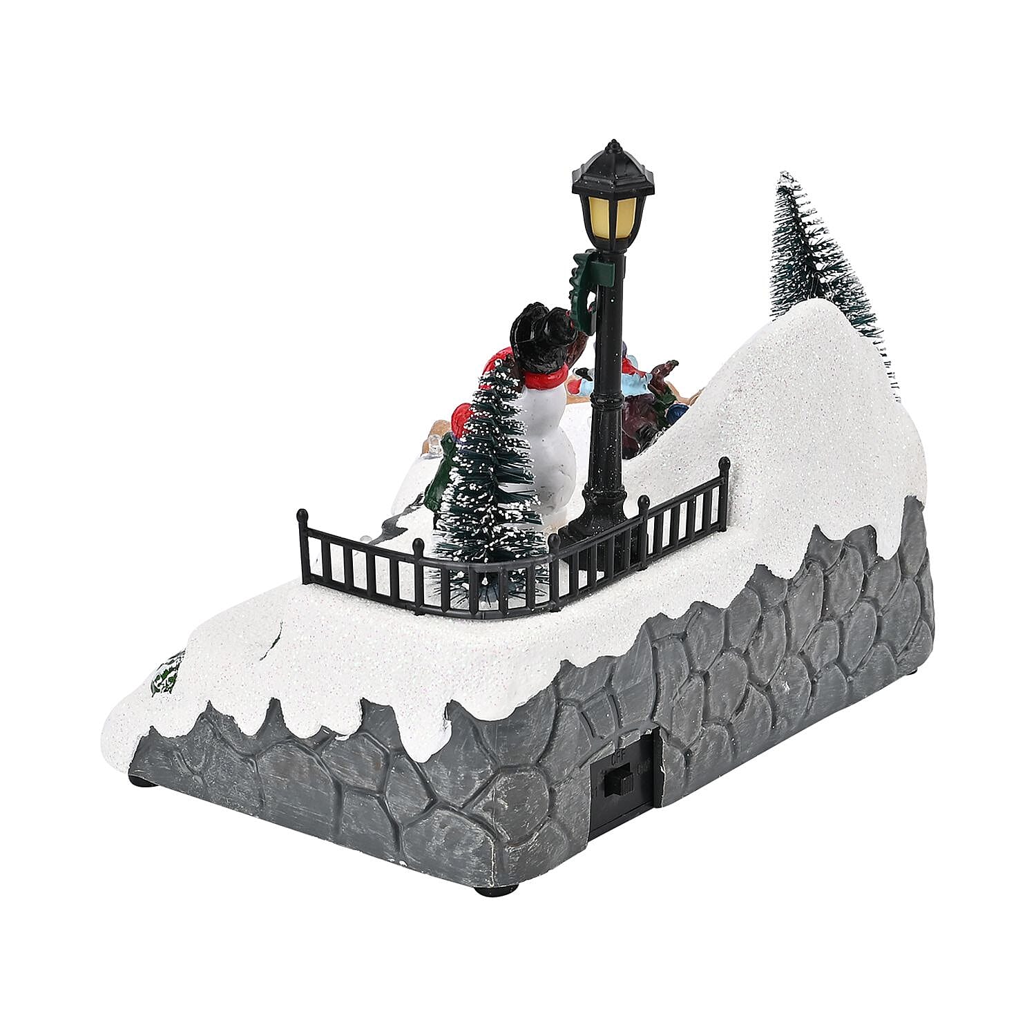 Musical Light up Christmas Village Scene with Rotating Skaters and Snowman Musical Light up Christmas Village Scene with Rotating Skaters and Snowman