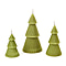 3 Flameless Candle Trees - Coloured LED - Green 13.5cm (2 AAA Batteries)