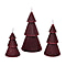 3 Flameless Candle Trees - Coloured LED - Red 13.5cm (2 AAA Batteries)