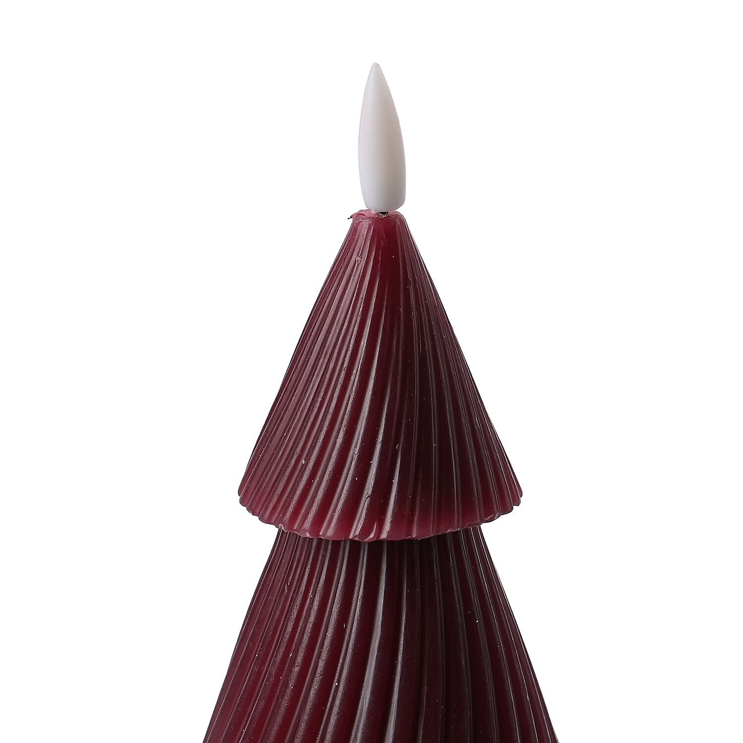 3 Flameless WAX Candle Trees - Coloured LED - Red 13.5cm (2 AAA Batteries)