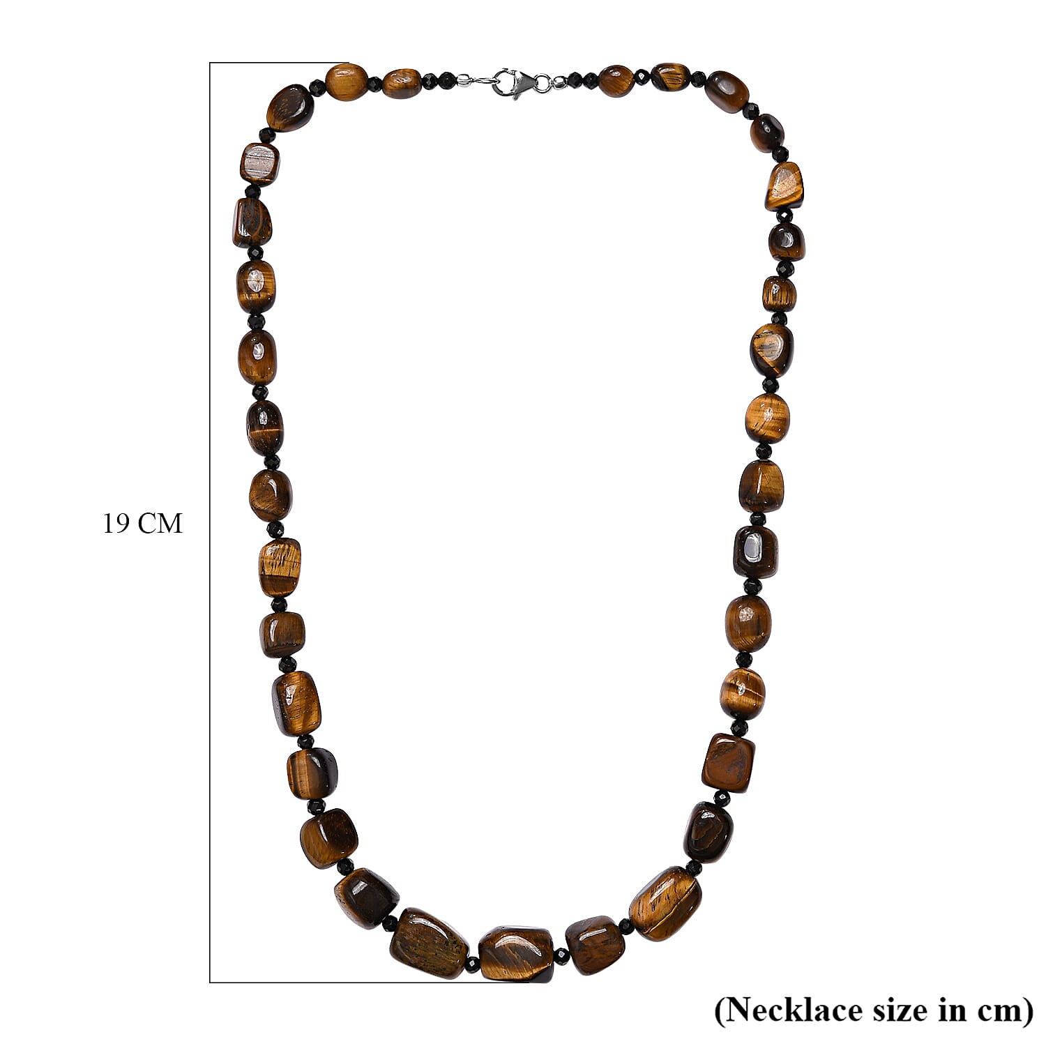 Tigers Eye Beads Necklace (Size - 20) in Platinum Overlay Sterling Silver 325.00 Ct