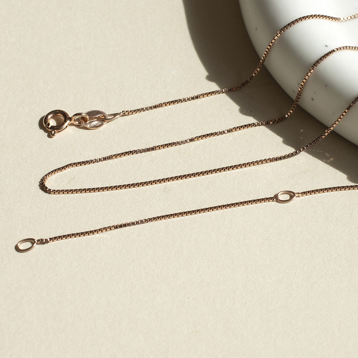 18K Rose Gold  Chain (Size - 20),  Gold Wt. 1.9 Gms