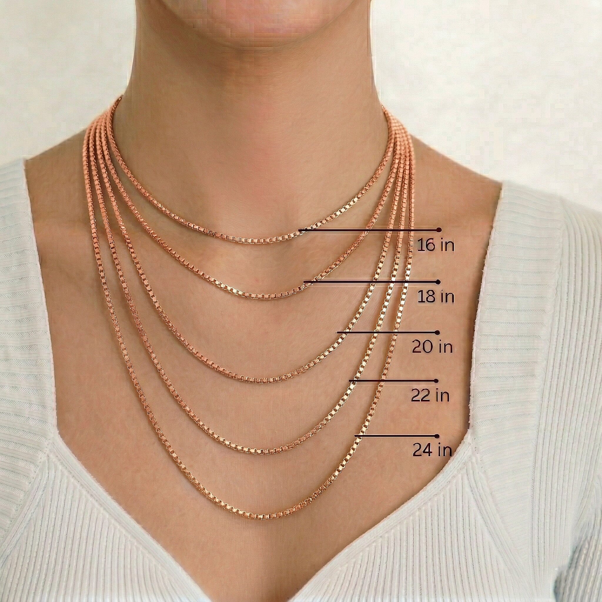 18K Rose Gold  Chain (Size - 20),  Gold Wt. 1.9 Gms