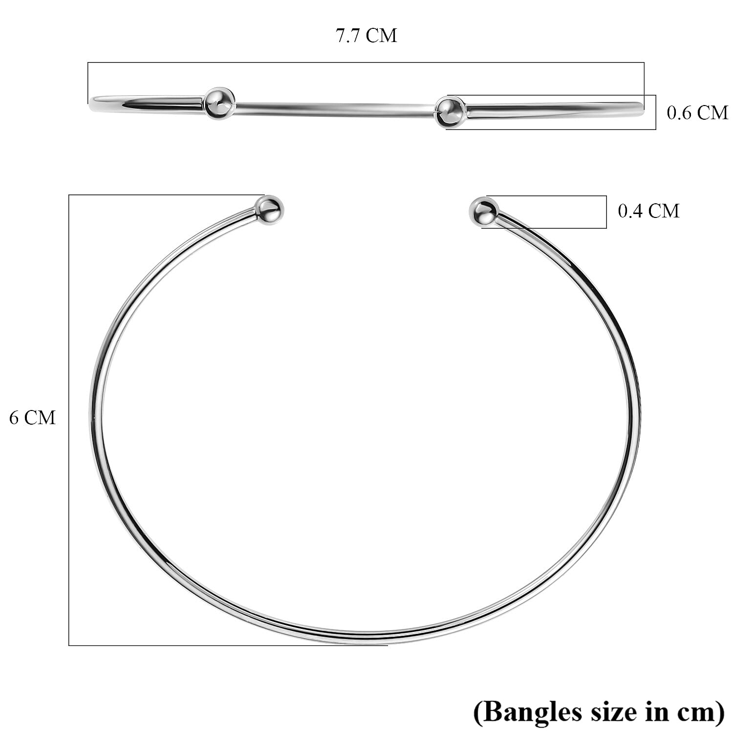 CloseOut- Sterling Silver Cuff Torque Bangle (Size-7.5)