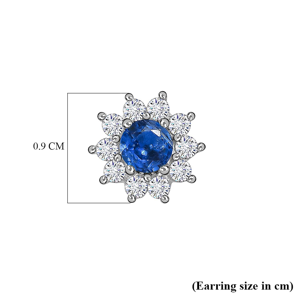 D'Joy Kyanite and Natural Zircon Stud Floral Earrings in Sterling Silver 1.35 Ct.