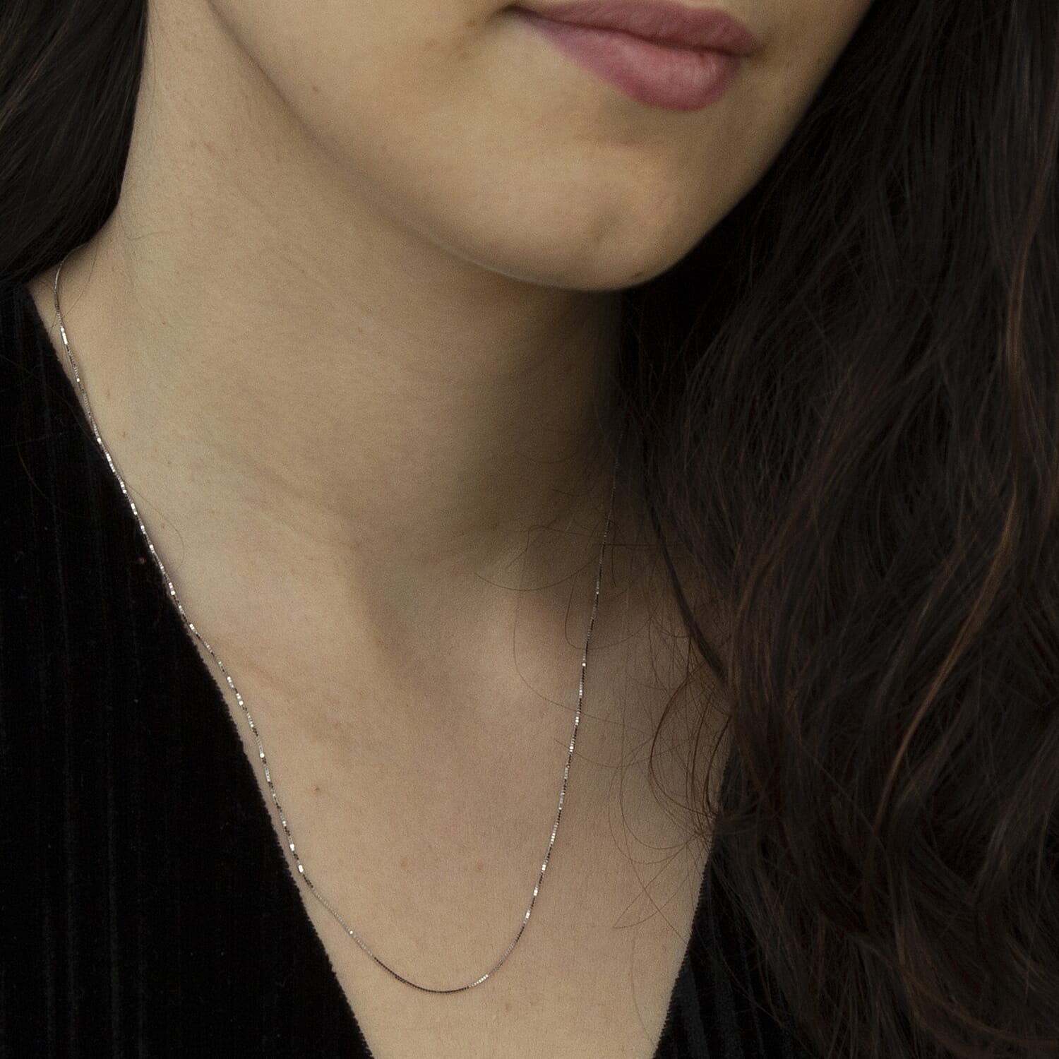 18K W Gold  Chain (Size - 18),  Gold Wt. 1.2 Gms