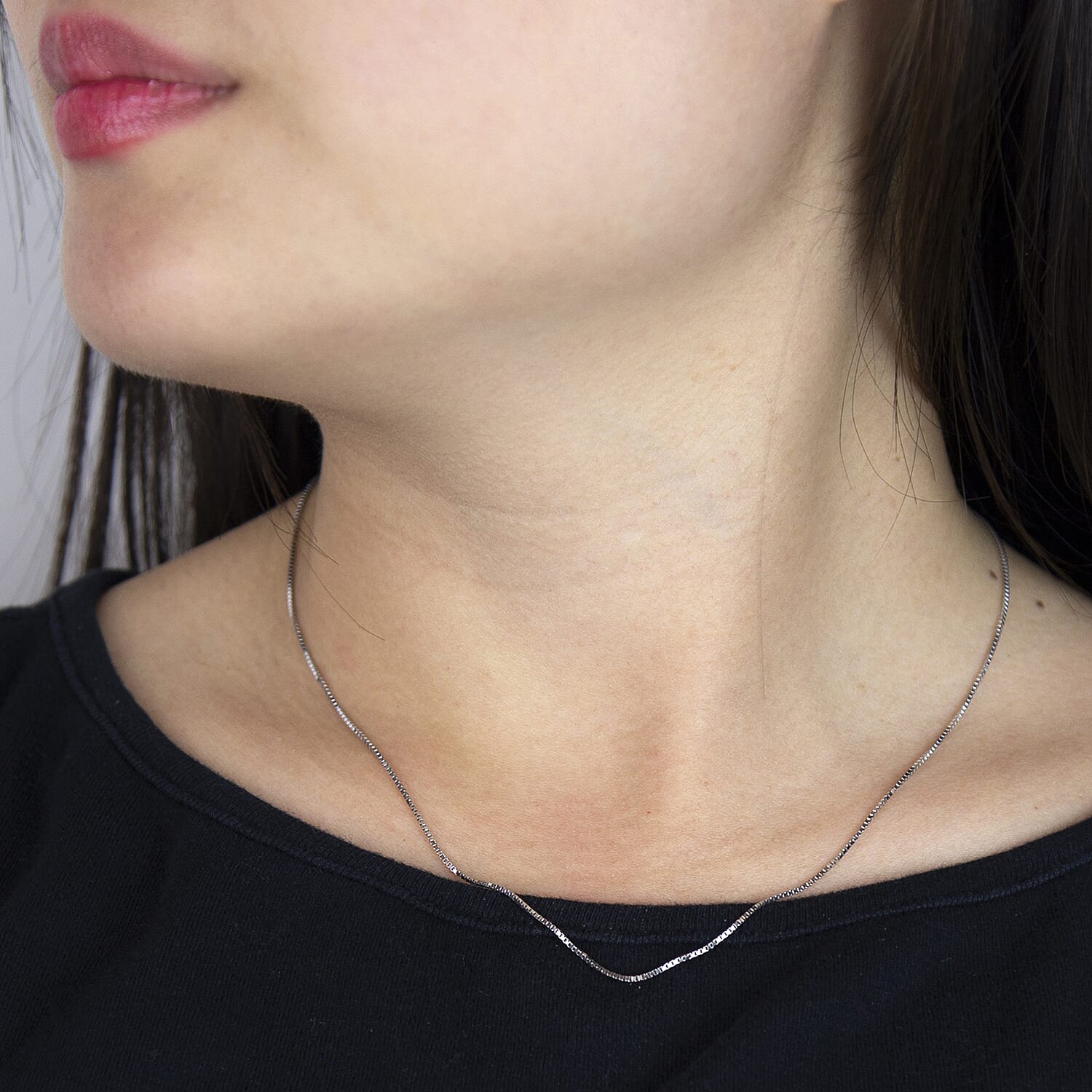 18K W Gold  Chain (Size - 16),  Gold Wt. 2.4 Gms