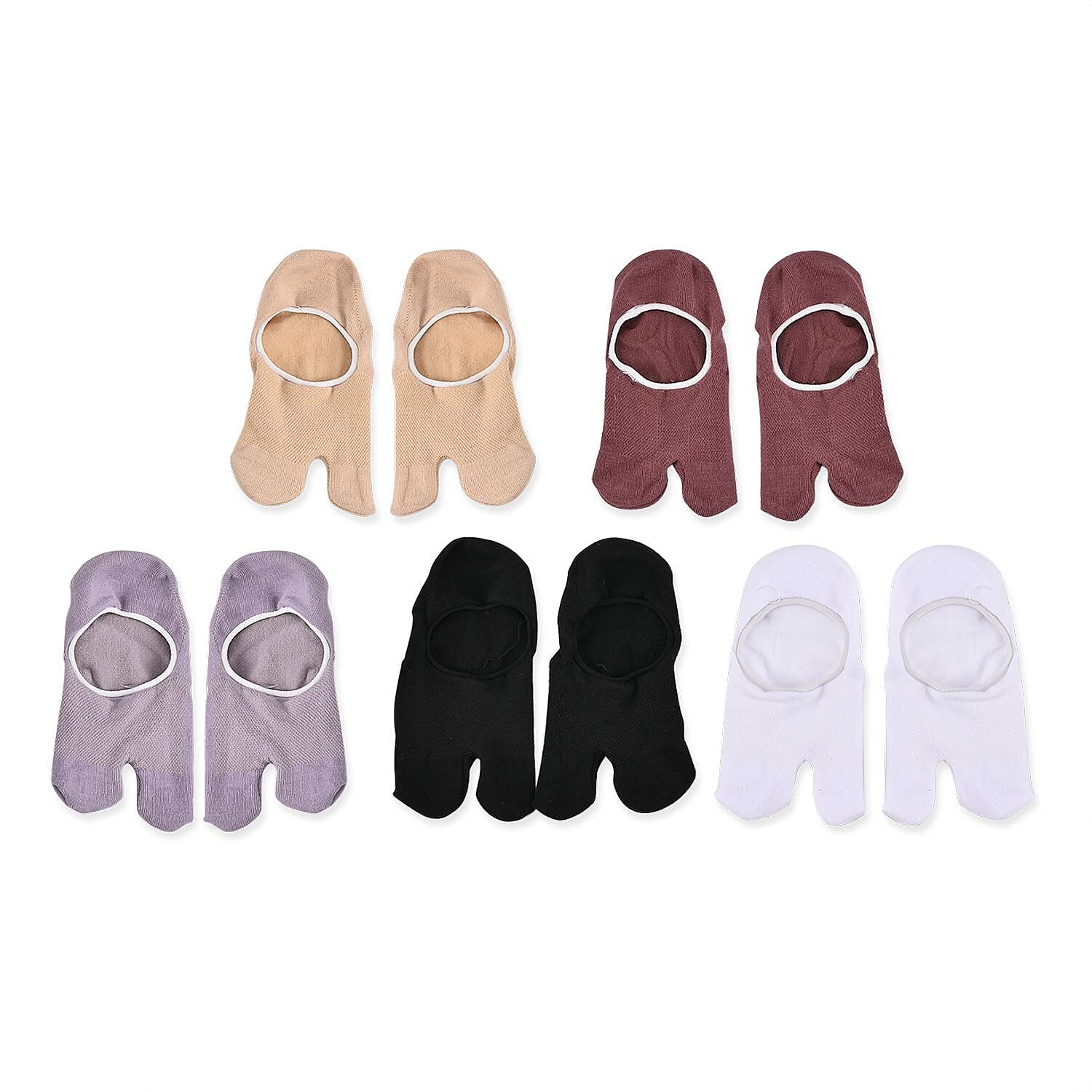 Set of 20 Pairs Socks (Incl. 5 Pairs of Flip Flop, Mesh Designed, Floral & Low-Cut Socks) - Multi