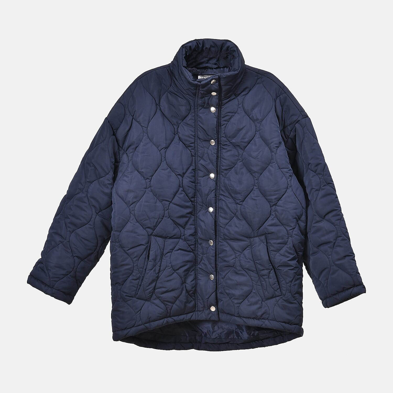 Tamsy Long Sleeve Padded Warm Coat with Two Exterior Pockets (Size M 12-14) - Navy