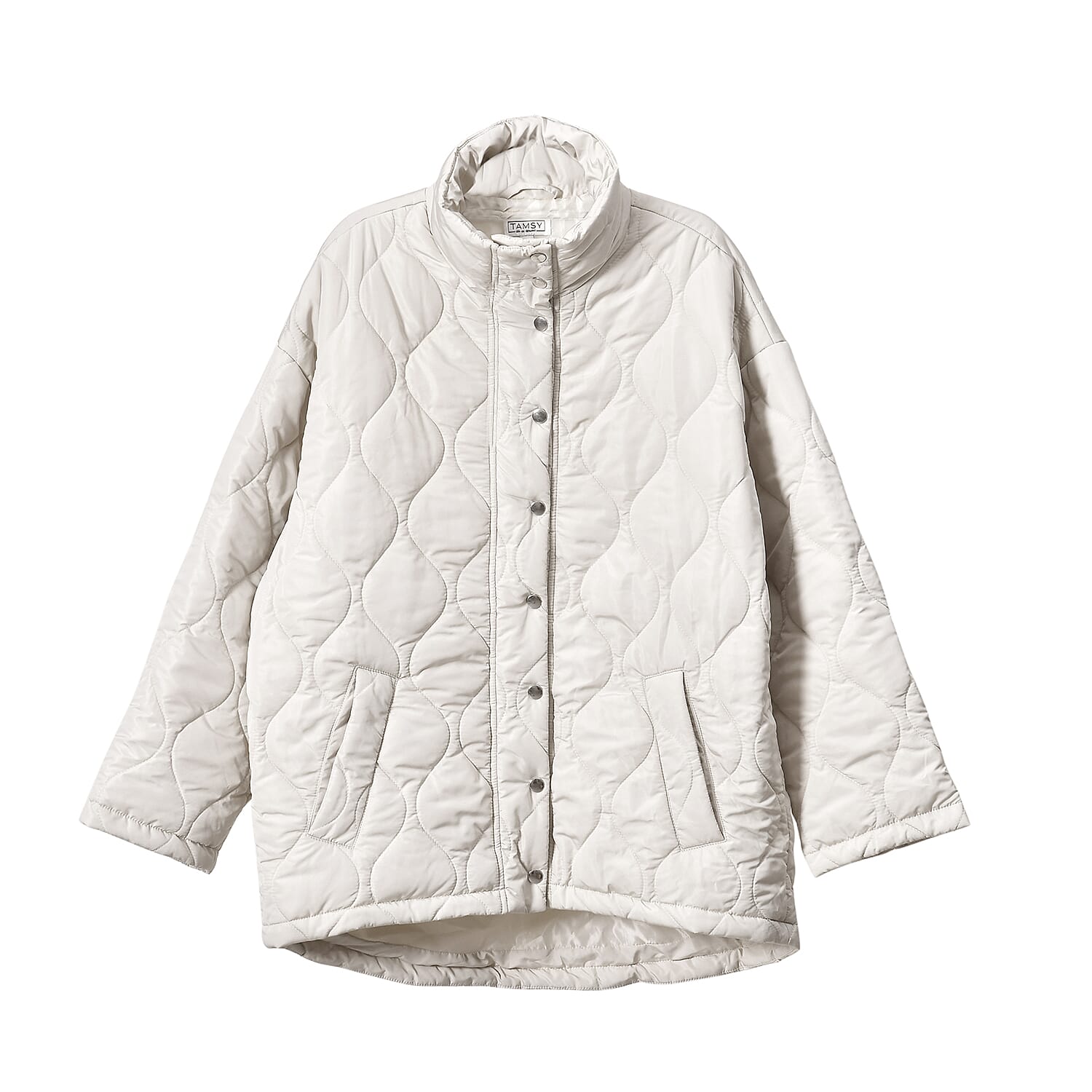 Tamsy Long Sleeve Padded Warm Coat with Two Exterior Pockets (Size M 12-14) - Navy