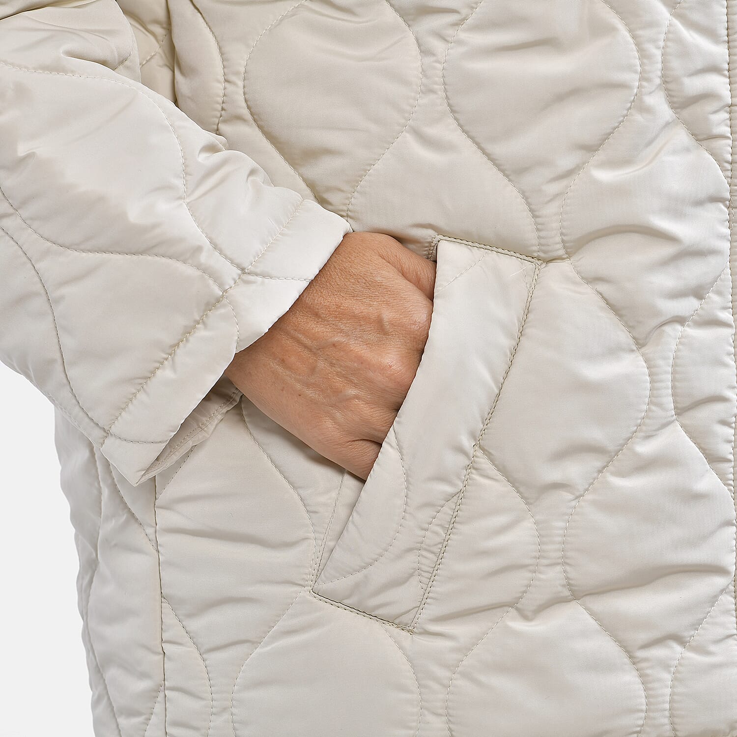 Tamsy Long Sleeve Padded Warm Coat with Two Exterior Pockets (Size M 12-14) - Navy