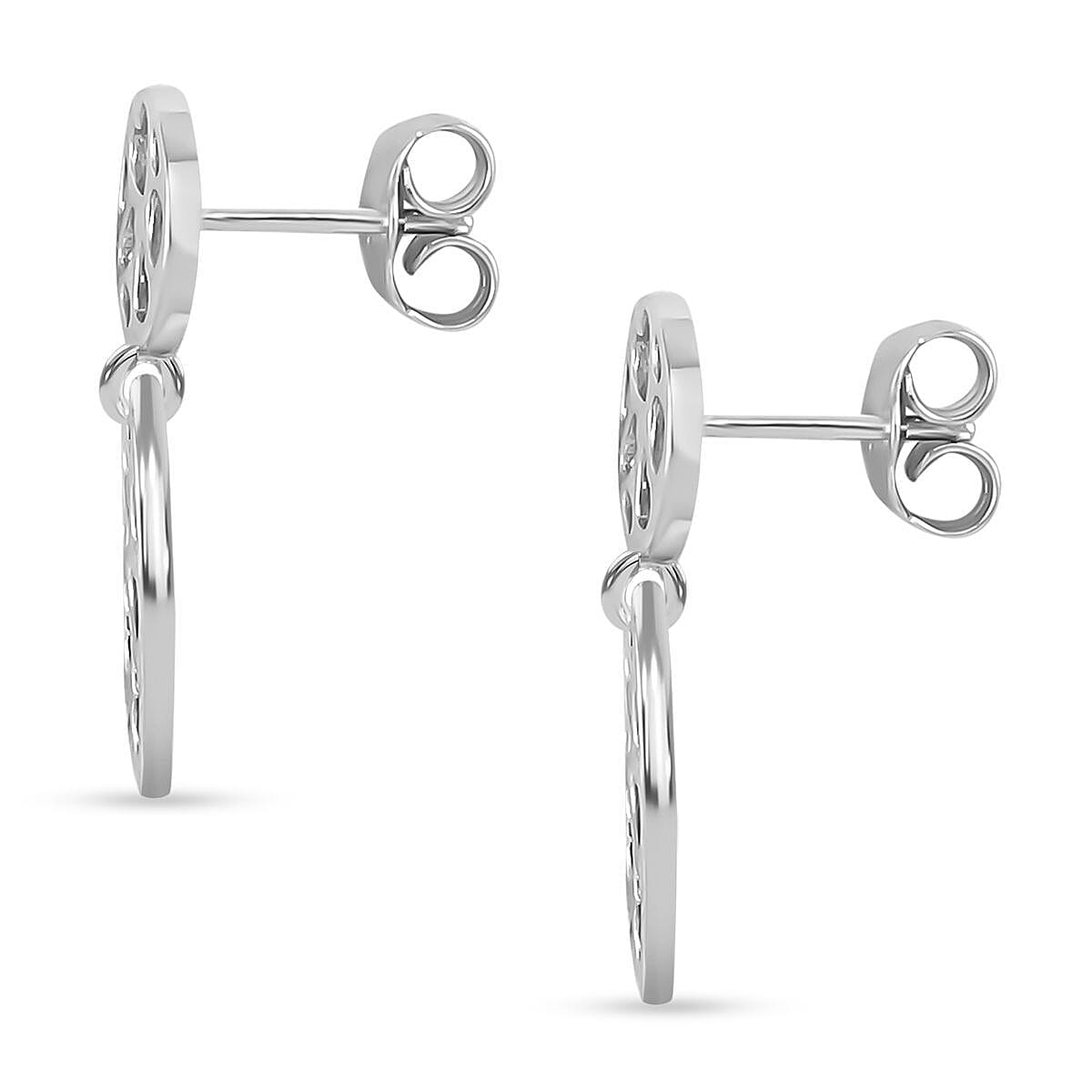 Rachel Galley Love Lattice Collection - Rhodium Overlay Sterling Silver Dangle Earrings