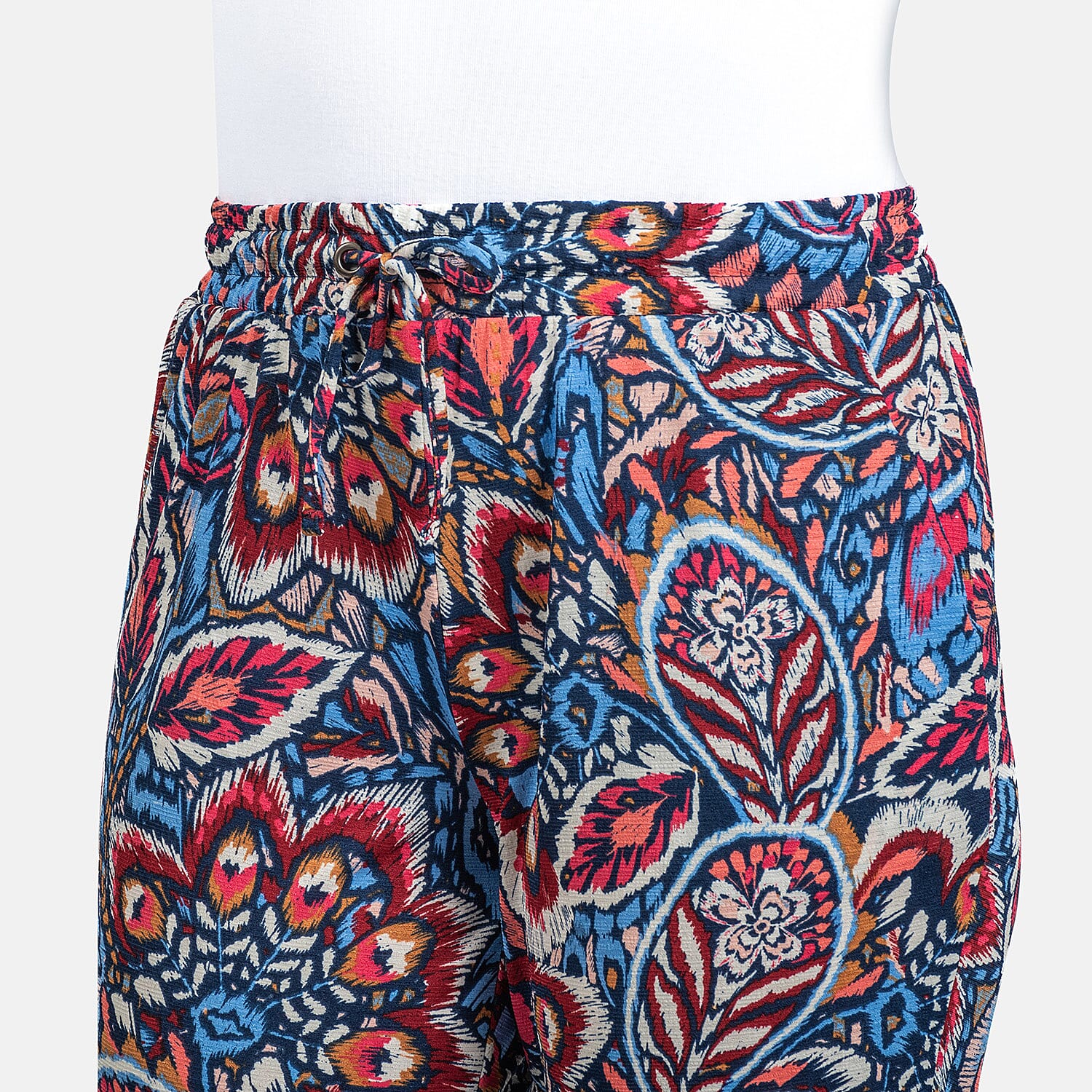 Printed Tapered Leg Trouser with Pockets - Black