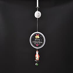 Chrismas Disk Hanging Light with Music - Santa Pendant (3x1.5V 3AA  Alkaline Battery, Not Incl.)