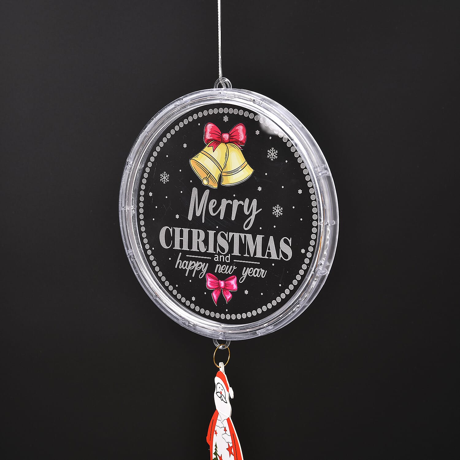 Chrismas Disk Hanging Light with Music & Santa Pendant