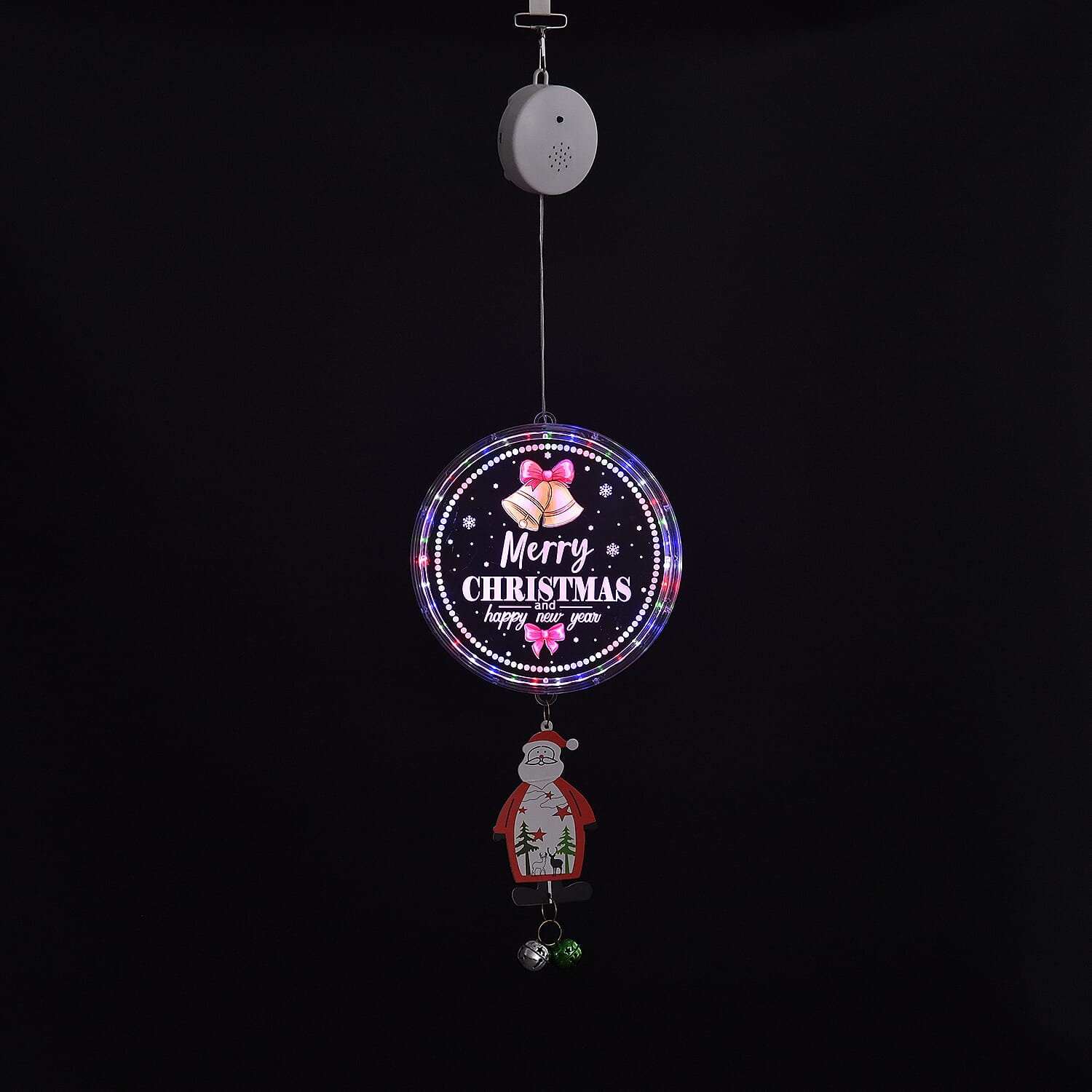 Chrismas Disk Hanging Light with Music & Santa Pendant
