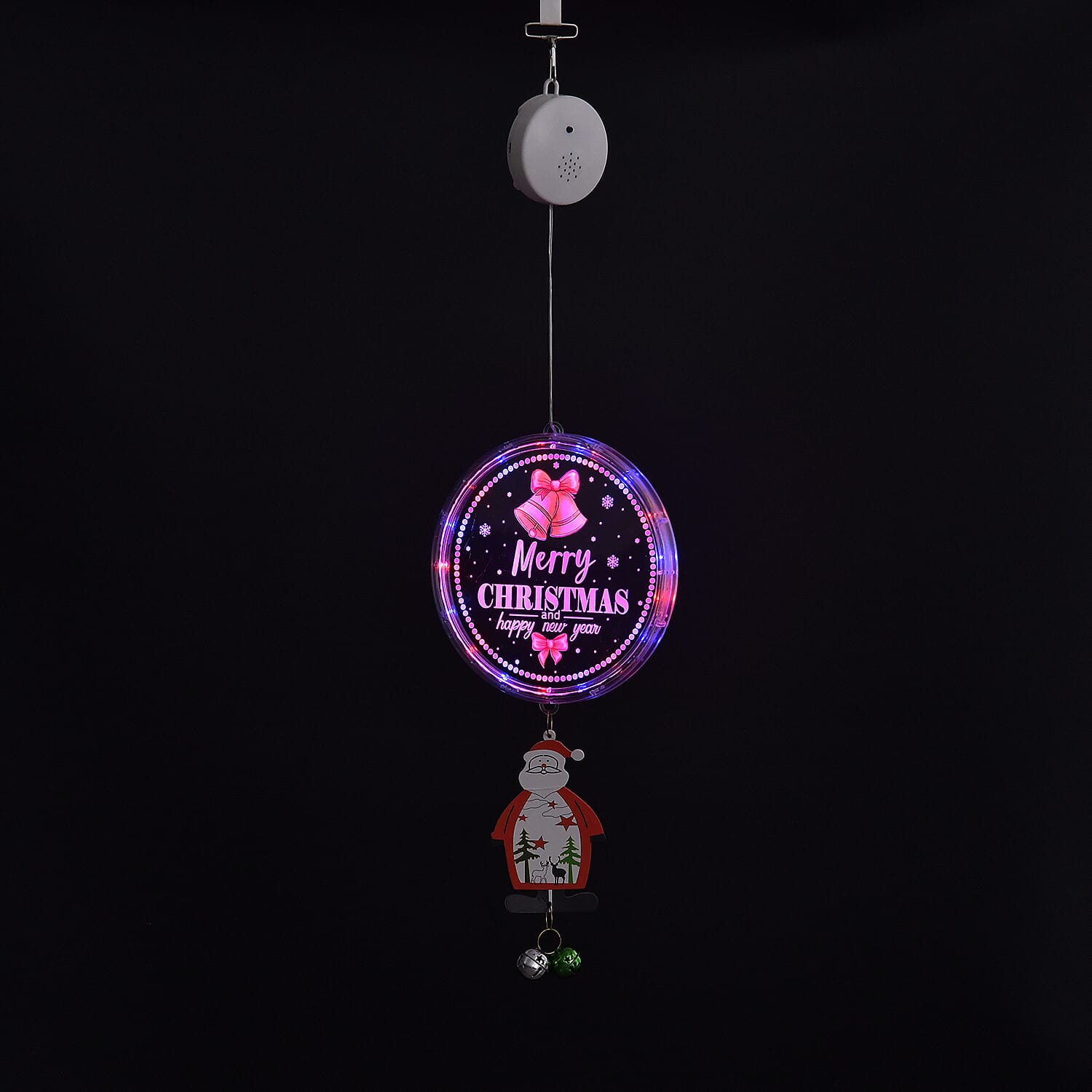 Chrismas Disk Hanging Light with Music & Santa Pendant
