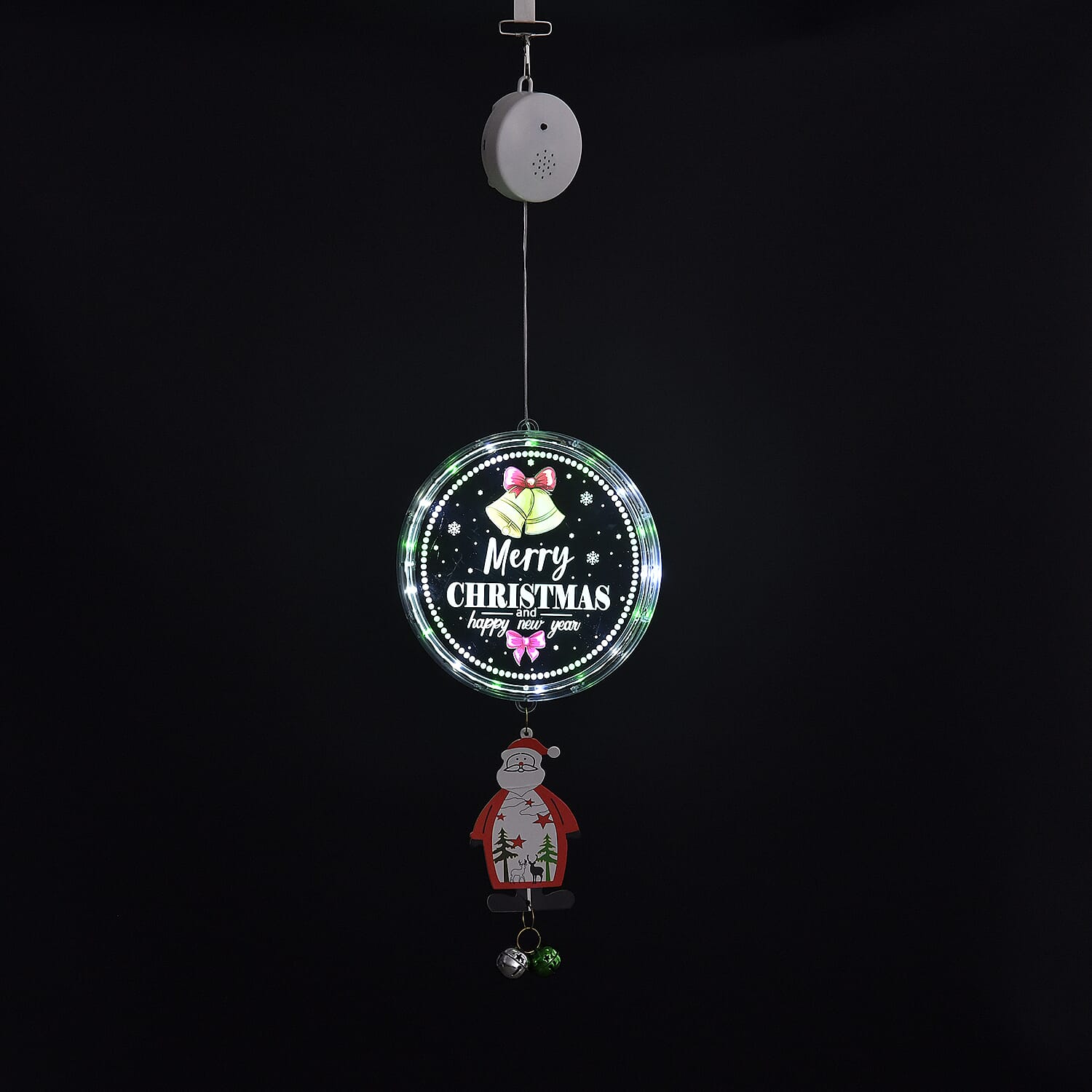 Chrismas Disk Hanging Light with Music & Santa Pendant