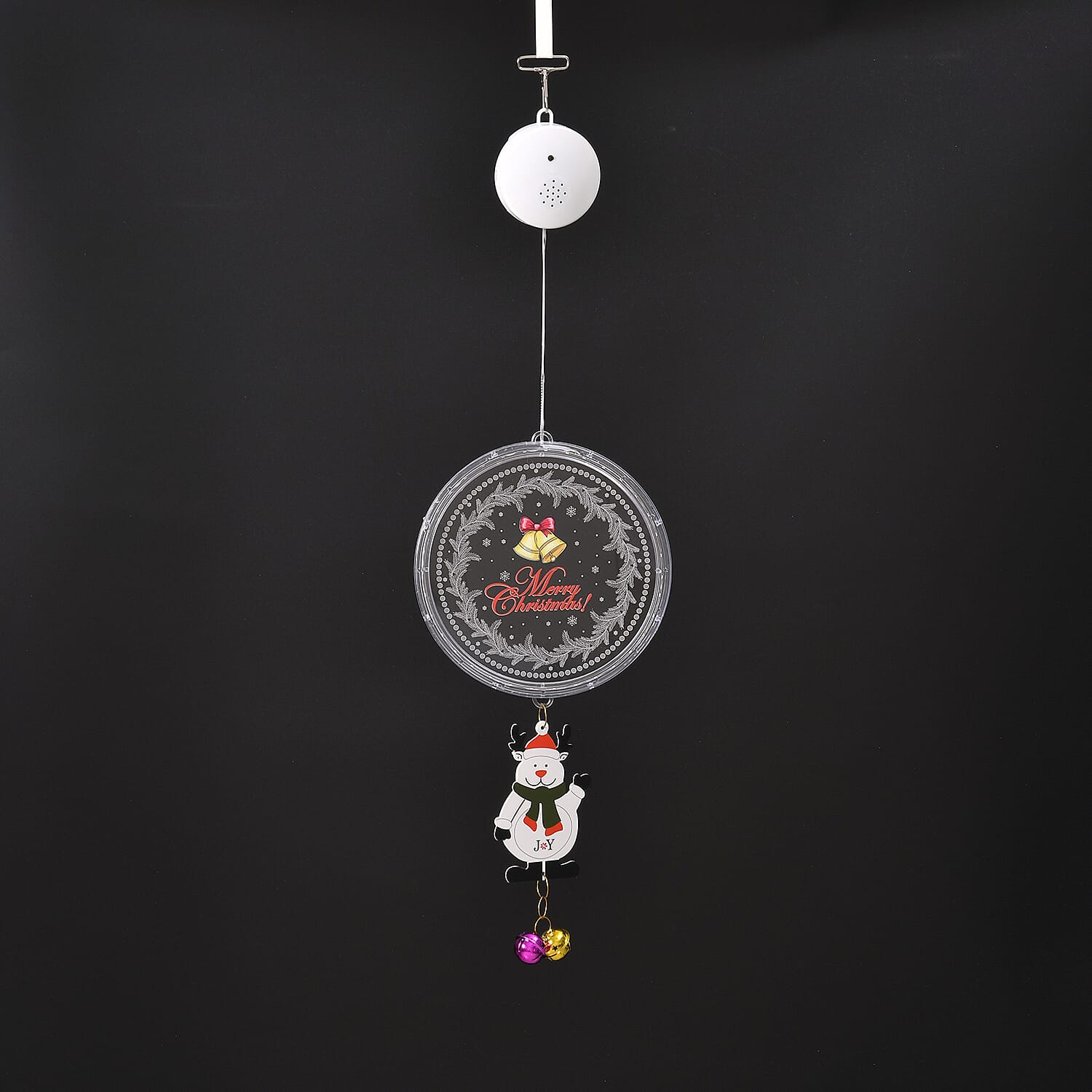 Chrismas Disk Hanging Light with Music & Snowman Pendant (3x1.5V 3AA  Alkaline Battery, Not Incl.)