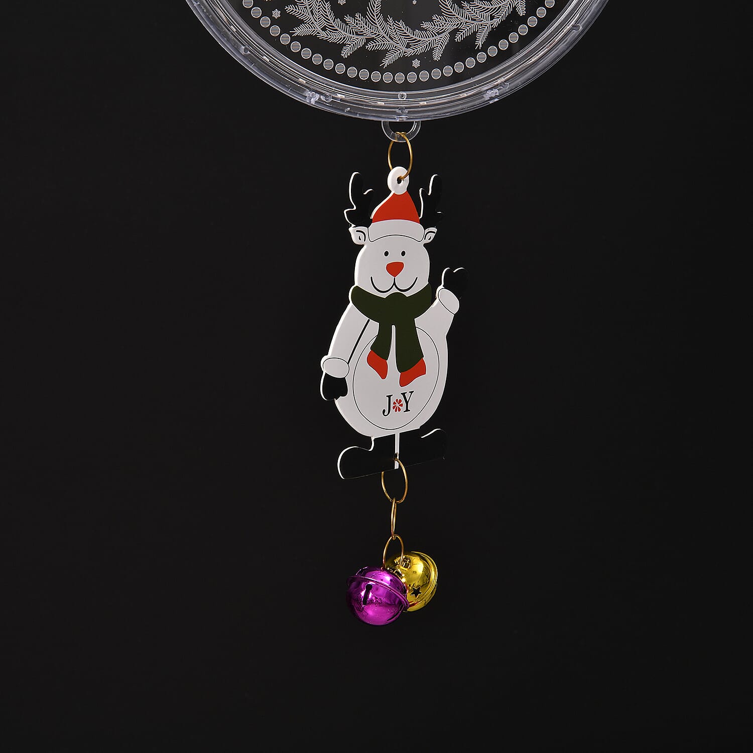Chrismas Disk Hanging Light with Music & Snowman Pendant (3x1.5V 3AA  Alkaline Battery, Not Incl.)