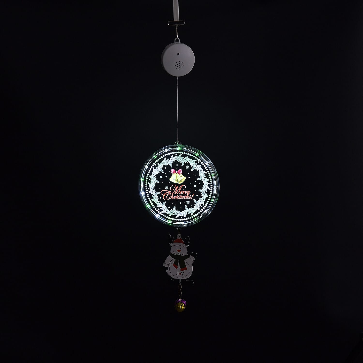 Chrismas Disk Hanging Light with Music & Snowman Pendant (3x1.5V 3AA  Alkaline Battery, Not Incl.)