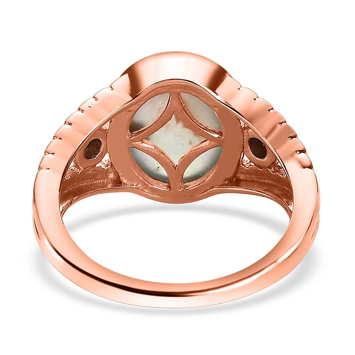 Zimbaprase and Champagne Diamond Ring in 18K Vermeil Rose Gold Plated Sterling Silver 3.95 Ct Zimbaprase and Champagne Diamond Ring in 18K Vermeil Rose Gold Plated Sterling Silver 3.95 Ct