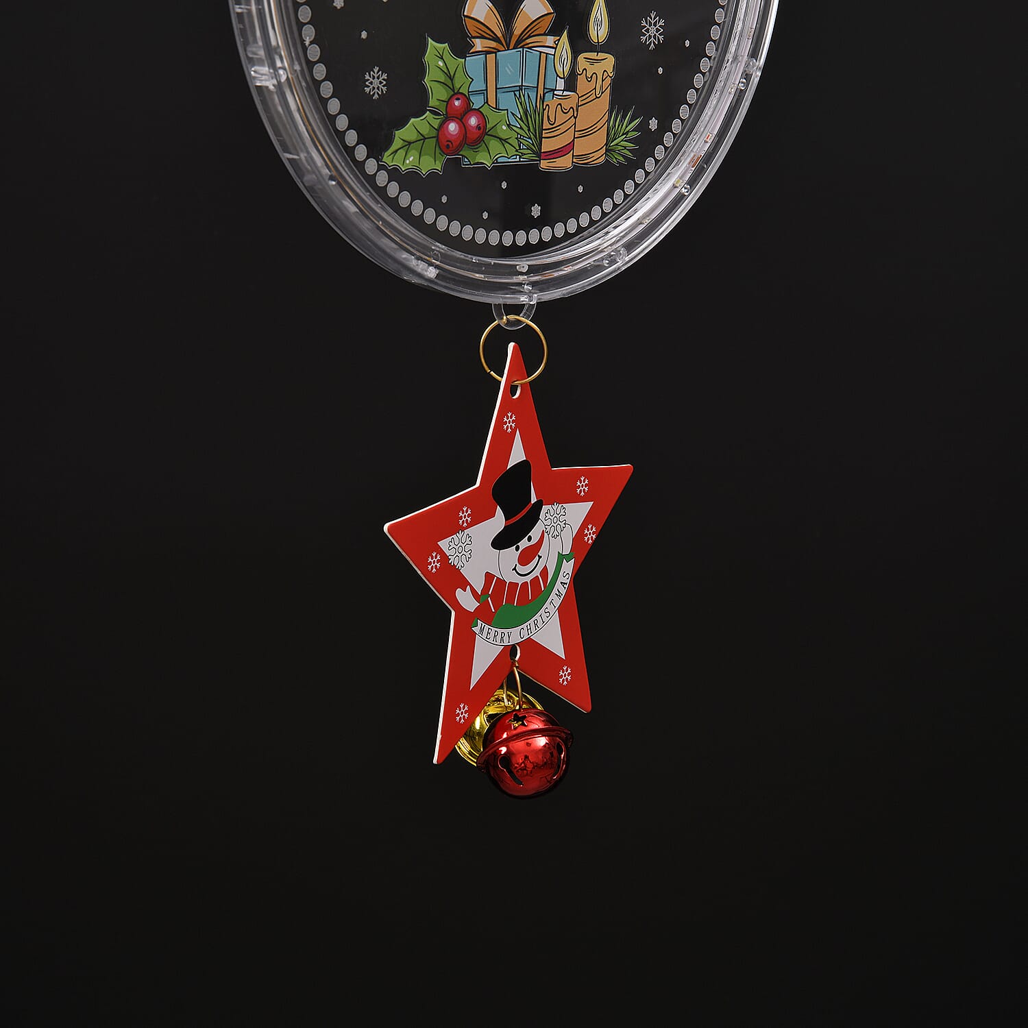 Chrismas Disk Hanging Light with Music - Star Pendant (3x1.5V 3AA  Alkaline Battery, Not Incl.)