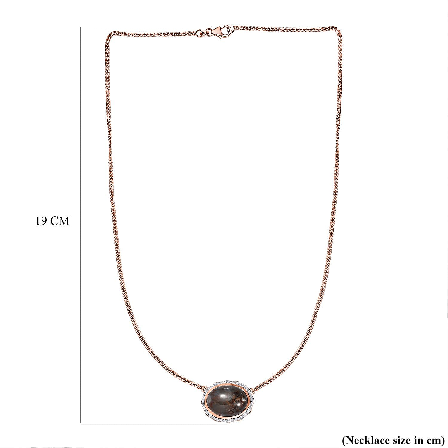 Zimbaprase and Natural Zircon Necklace (Size - 20) in Rose Gold Vermeil Plated Sterling Silver 17.78 Ct, Silver Wt 11.75 Gms. Zimbaprase and Natural Zircon Necklace (Size - 20) in Rose Gold Vermeil Plated Sterling Silver 17.78 Ct, Silver Wt 11.75 Gms.